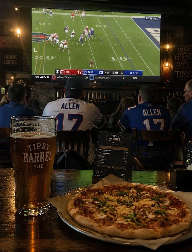 NFL game day at Tipsy Barrel Pub